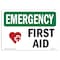 Signmission Safety Sign, OSHA EMERGENCY, 7" Height, First Aid, Landscape, OS-EM-D-L-10378 OS-EM-D-710-L-10378 - alternate 1